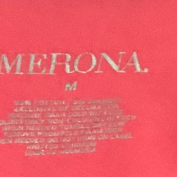 Merona Drape Neck Coral Short Sleeve Top Sz M - Picture 4 of 5